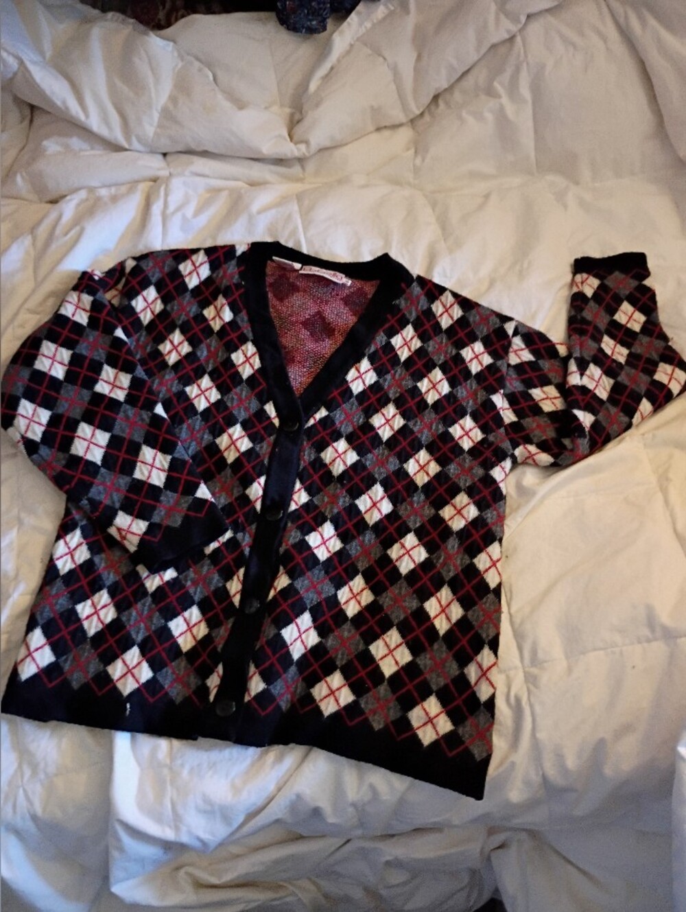Vintage Argyle Pattern Cardigan